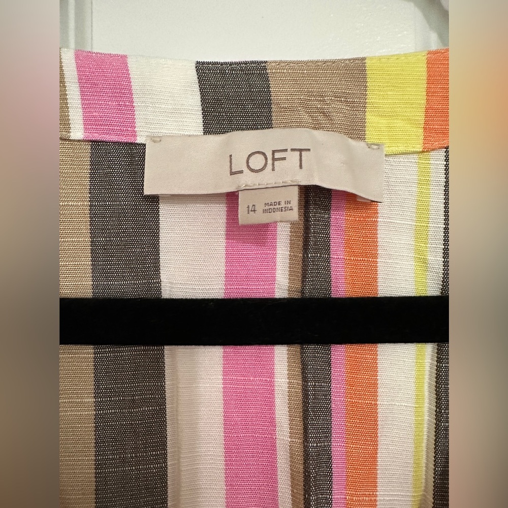 Loft Striped Multicolor Button-Down Flare Dress S… - image 5